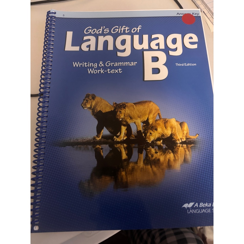 A Beka God's Gift of Language B Answer Key Grade 5 Blue Third Edition Grammar
